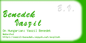 benedek vaszil business card